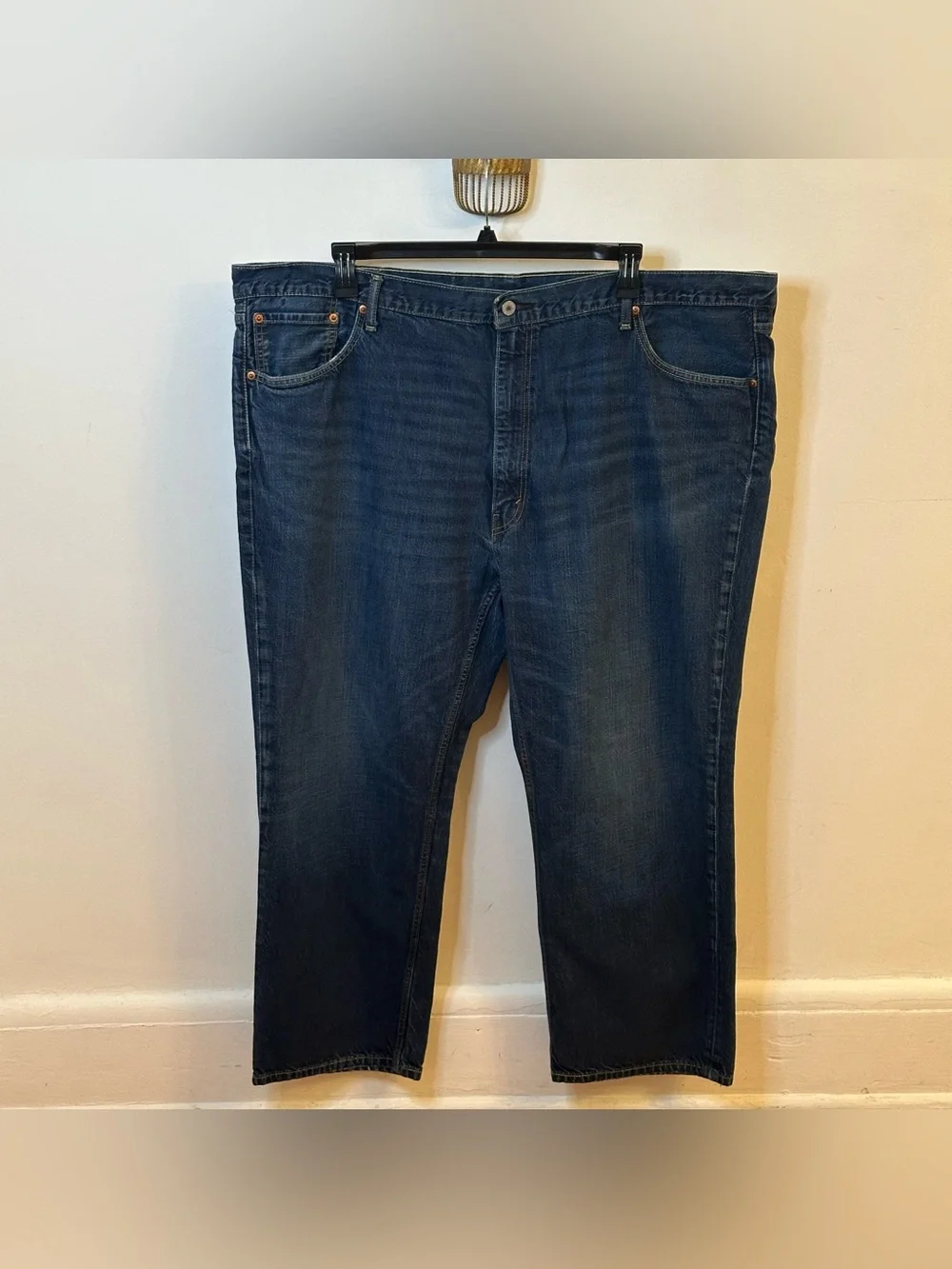 Levi's 559 Relaxed Straight Blue Dark Wash Denim Jeans Big and Tall 50x30 Casual